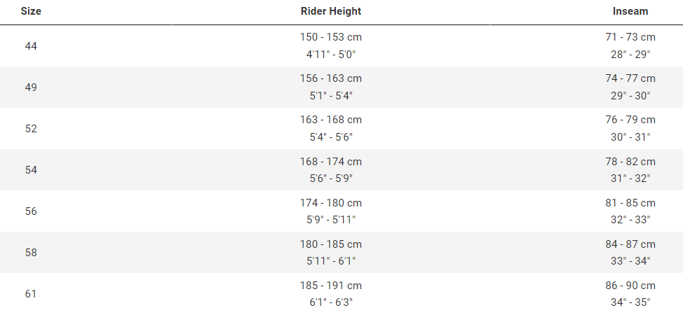DOMANE AL 4 DISC GEN 4 SIZING
